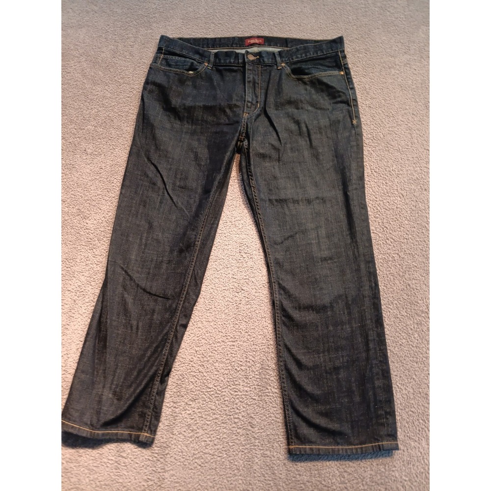 Perry Ellis Premium Denim Jeans Men's 38x30 Dark Wash Straight Fit Stretch